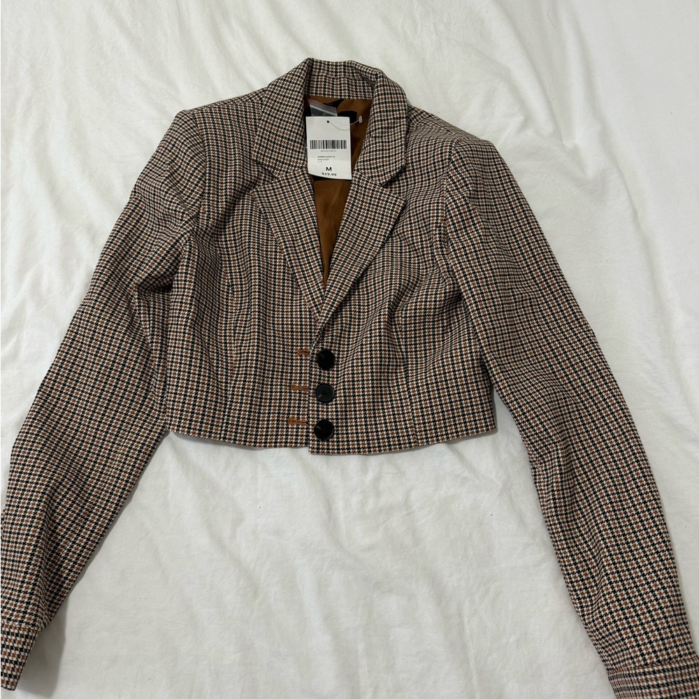 Forever 21 Women’s Cropped Plaid Blazer